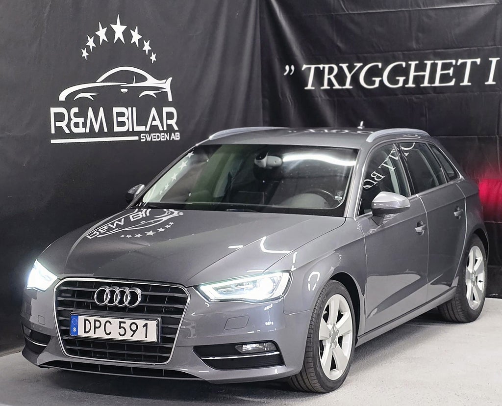Audi A3 150HK, M-värme, CarPlay, Navi, P-sens, Ny Serv/Bes!!!