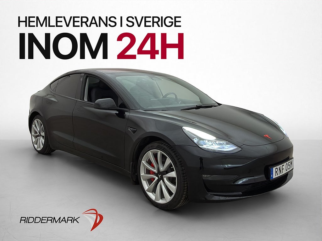 Tesla Model 3 Performance AWD Sv-Såld Autopilot Pano 2-Bruk