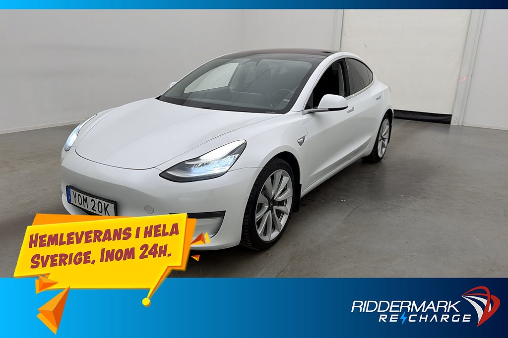Tesla Model 3 Long Range AWD Autopilot Pano Svensksåld