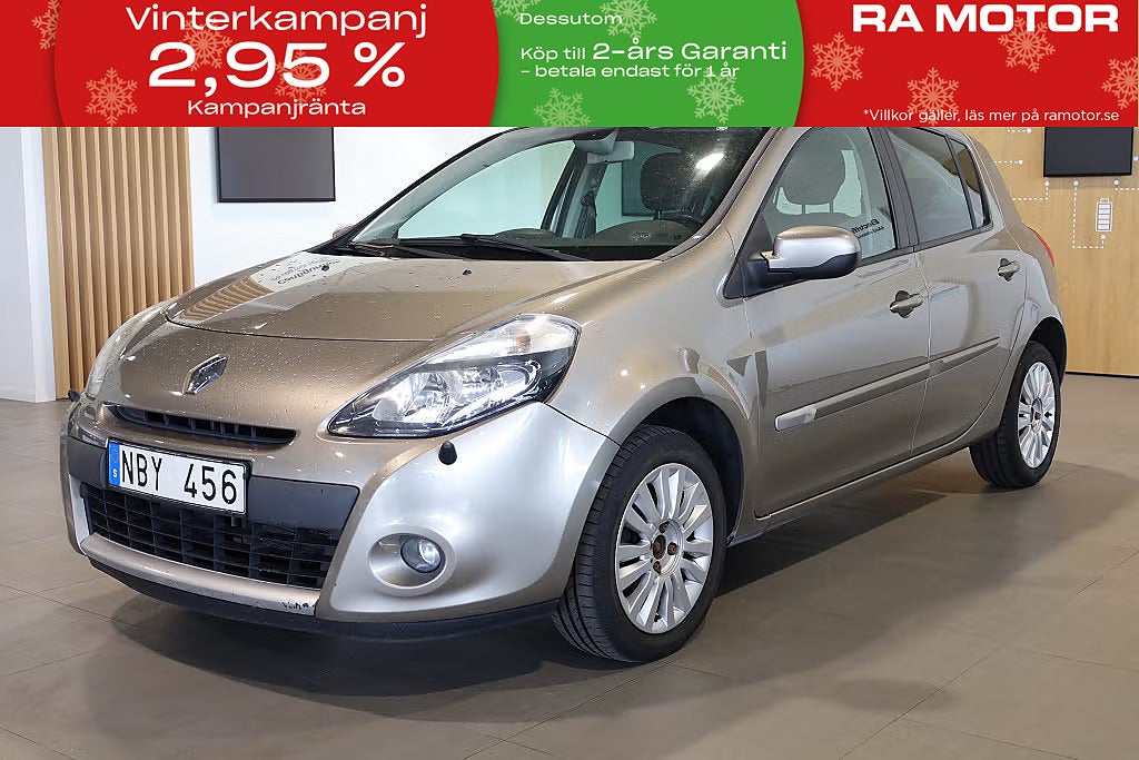 Renault Clio 1,2 75hk 5-dörrars Motorvärmare Nybesiktad 2013