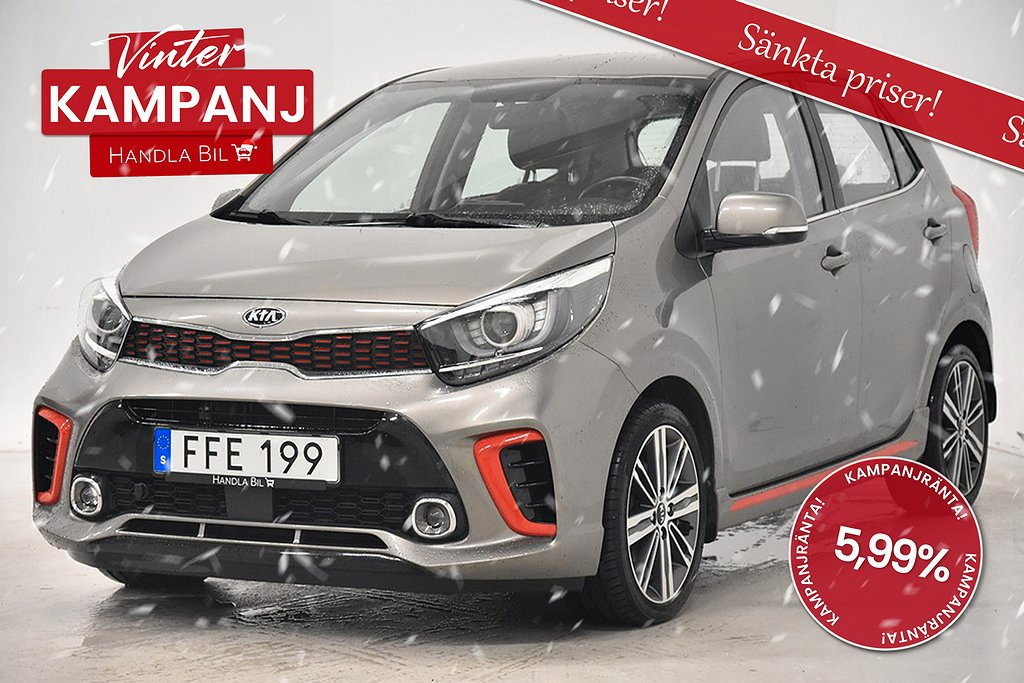 Kia Picanto 1.0 GT-line KAMPANJ M-värm Skinn B-kam SoV-hjul 100hk