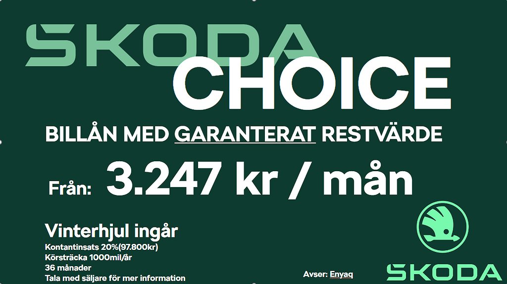 Skoda Enyaq iV 80x Choice Lån 3247 kr/mån