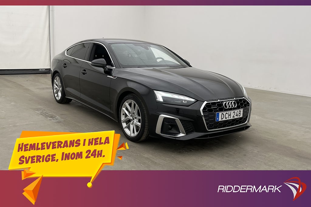 Audi A5 45 TFSI Q  Full S Line Kamera Värm Sportratt Keyless