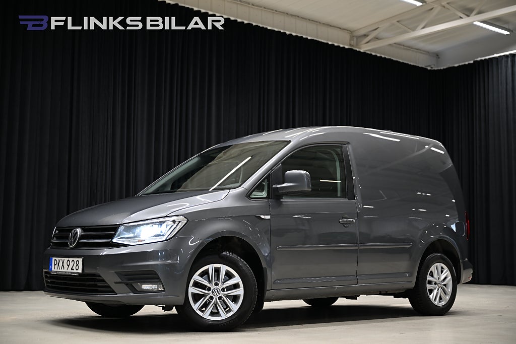 Volkswagen Caddy DSG 102HK Nedlackad|LED|Girafflucka|Drag|Värmare|1Ägare