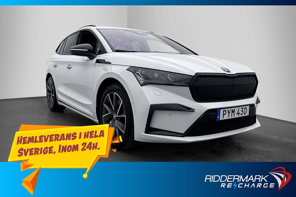 Skoda Enyaq iV iV80 Sportline MOMS Dragkrok Kamera Rattvärme