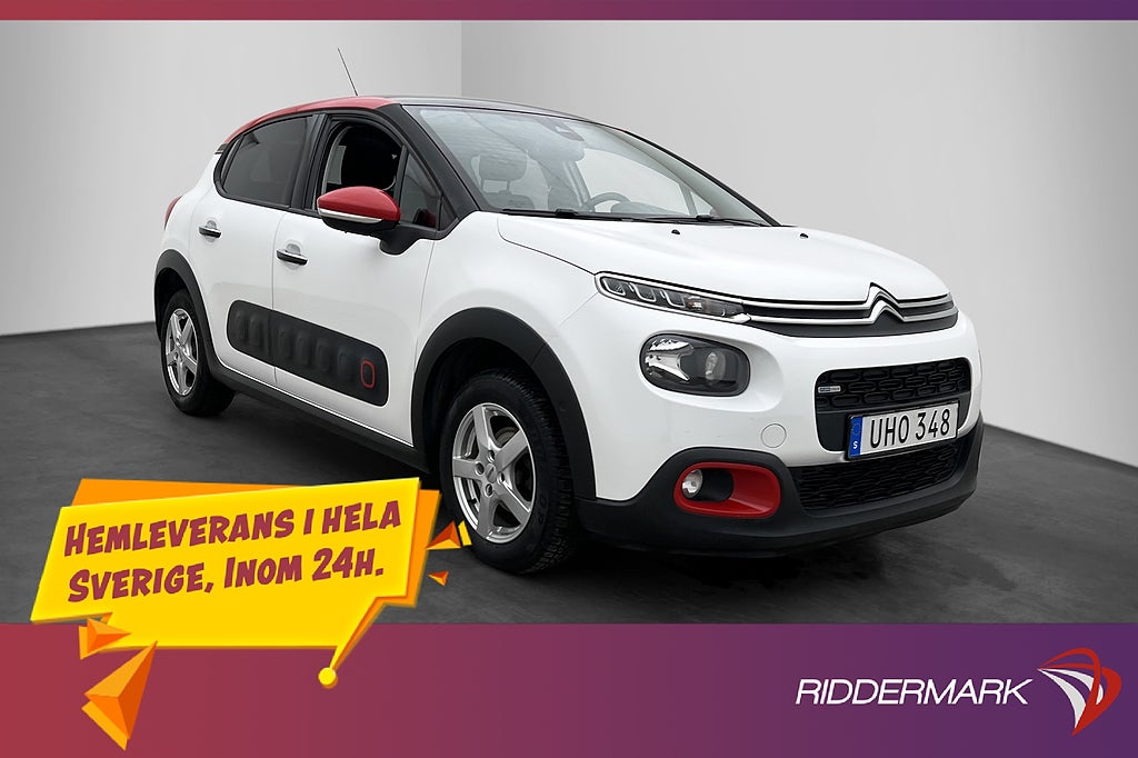Citroën C3 1.2 PureTech Pano Kamera CarPlay BLIS 110hk