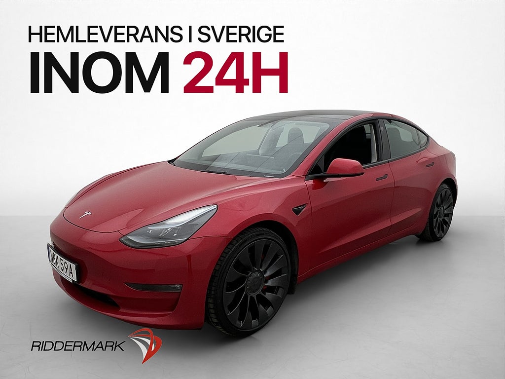 Tesla Model 3 Performance 513hk Panorama Autopilot Sv-Såld