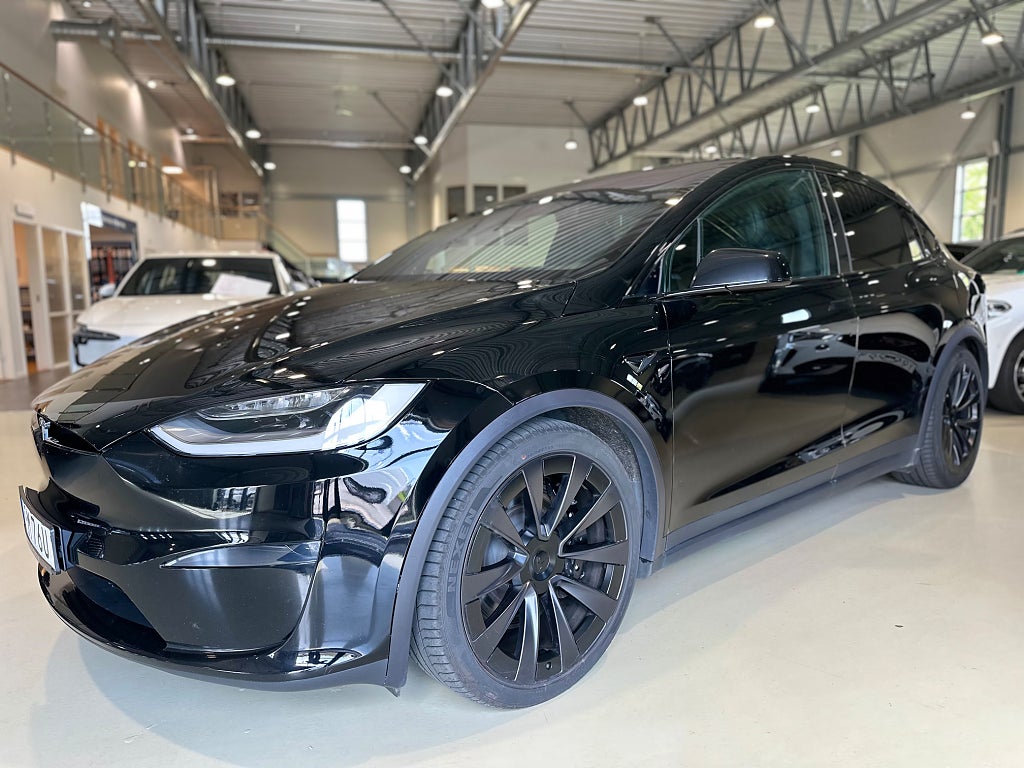 Tesla Model X 7-sits, Yoke, Luftfjädring, MOMS, Svensksåld