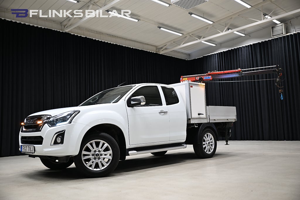 Isuzu D-Max 163HK Automat|Kranbil|Kran|Flak|EnÄgare|Leasbar|SeUtr!