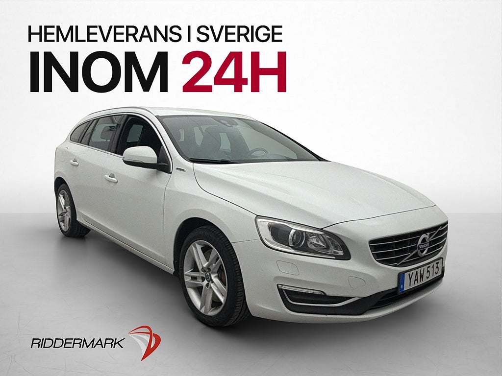 Volvo V60 D5 Twin Engine AWD Summum VOC Drag Läder Elstol