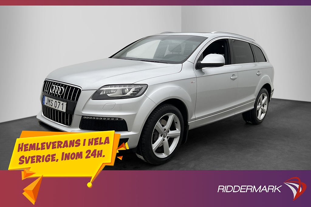 Audi Q7 3.0 TDI V6 245hk S-Line 7-Sits Pano Kamera Värm Drag
