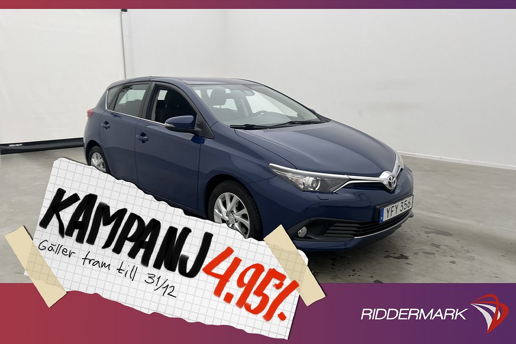 Toyota Auris 1.2 Turbo 116hk Active Kamera Drag 4,95% Ränta