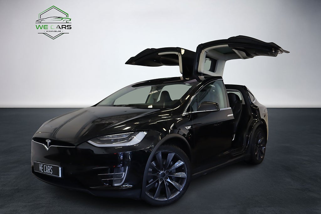 Tesla Model X 90D Fri Supercharge Dragkrok Panorama 7-Sits