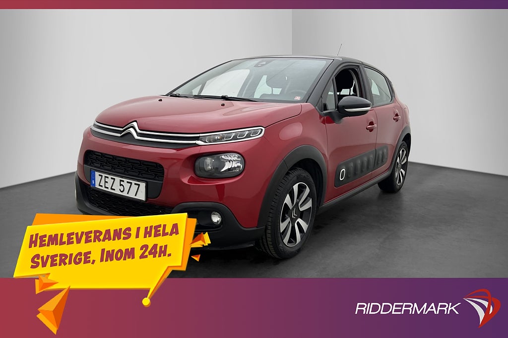 Citroën C3 1.2 PureTech Sensorer CarPlay Farthållare