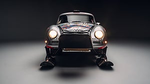 Den 65-åriga Porsche ska färdas 58,7 mil i Antarktis. Foto: Valkyrie Racing. 