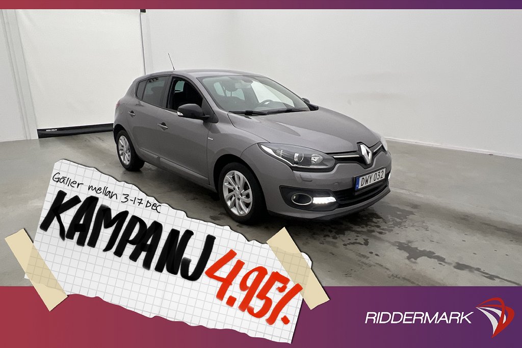 Renault Mégane 110hk Limited Dragkrok Sensorer 4,95% Ränta