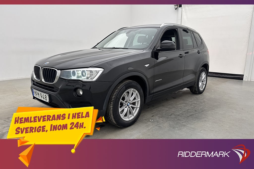 BMW X3 xDrive20d 190hk Värmare HiFi Sensorer Halvskinn Drag