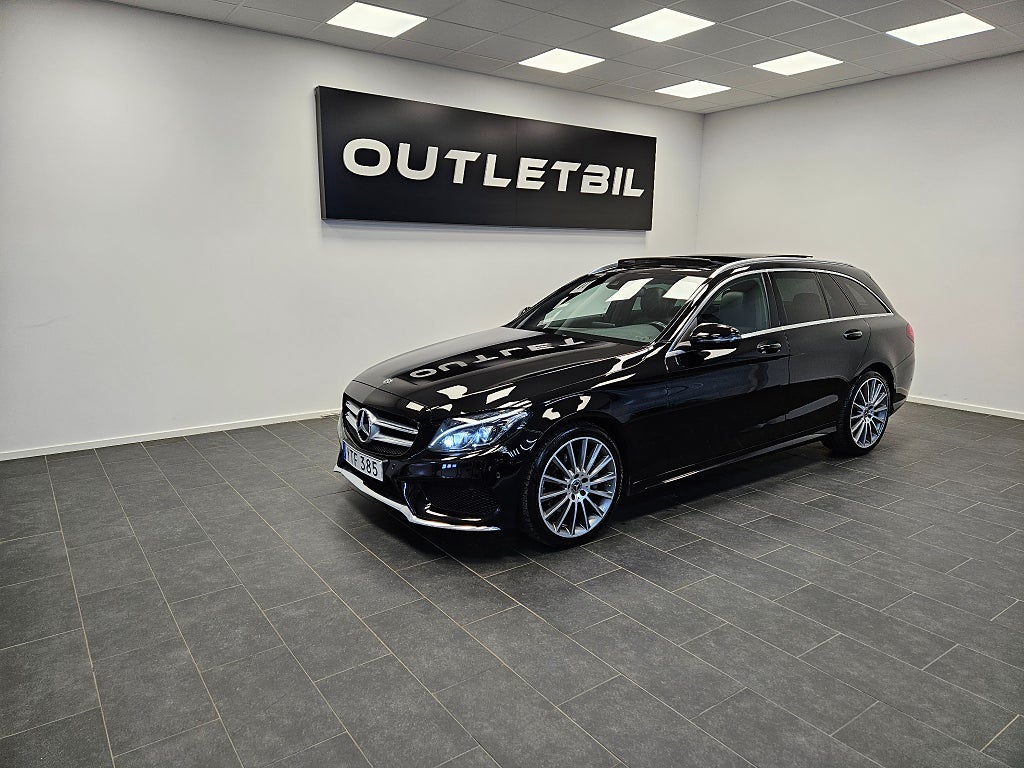 Mercedes-Benz C 220 D AMG 4 MATIC 170hk Panorama Värmare Läder Drag 19"