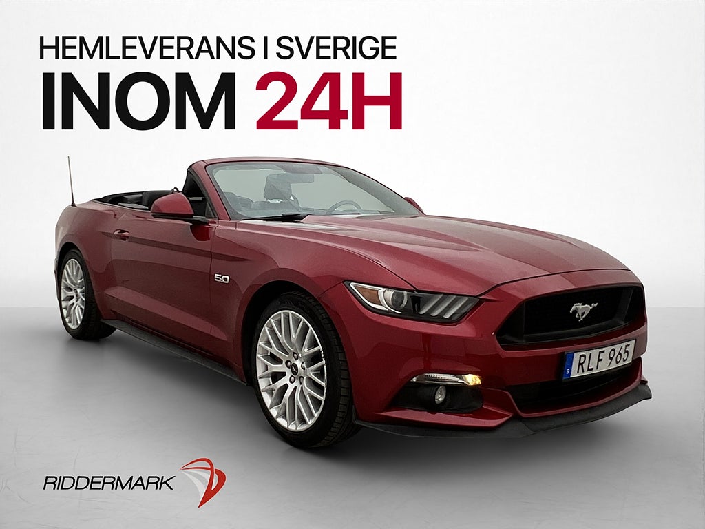 Ford Mustang GT Cab V8 421hk Shaker Brembo Kamera Sv.Såld