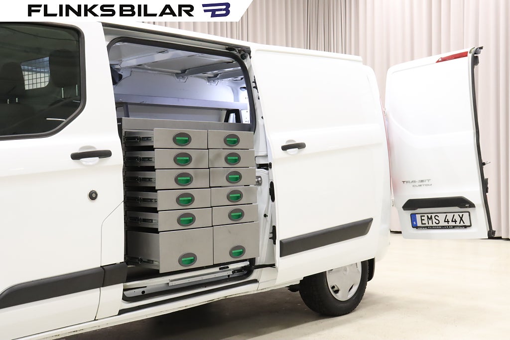 Ford transit Custom 130HK L2|Inredd|Dubbeldörr|Kambytt|SeUtr