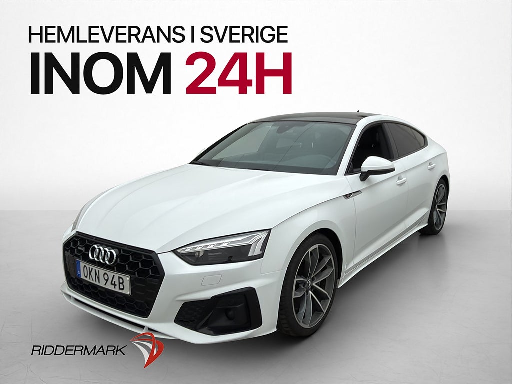 Audi A5 45 TFSI Q 265hk S-Line Pano Cockpit Matrix Värmare