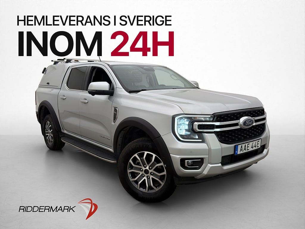 Ford ranger Limited e-4WD Värm Drag CARPLAY Kåpa 360° Moms