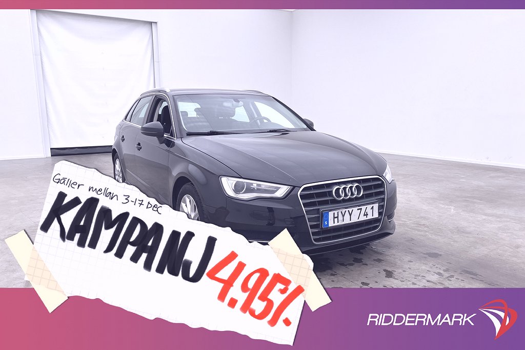 Audi A3 Sportback TDI 110hk Sensorer Farthålla 4,95% Ränta