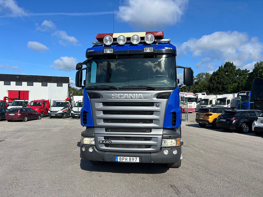 Scania R440 6x2*4 Hiab Lastväxlare inkl Flak, Euro 5