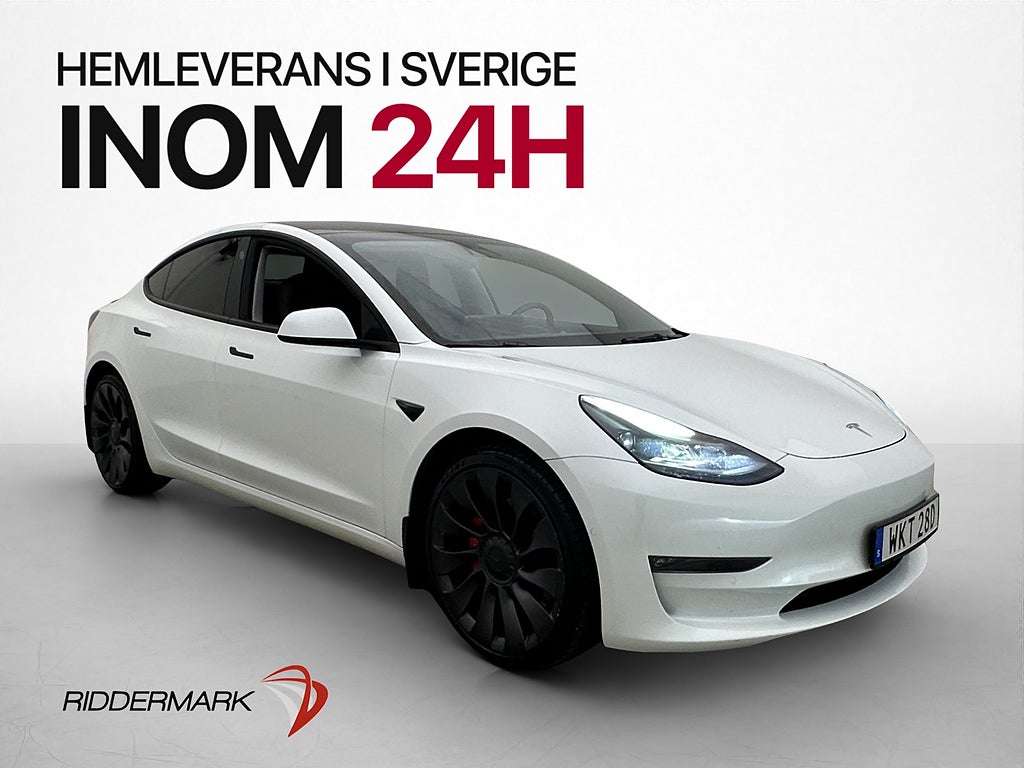 Tesla Model 3 Performance Autopilot Värmepump Kamera Pano