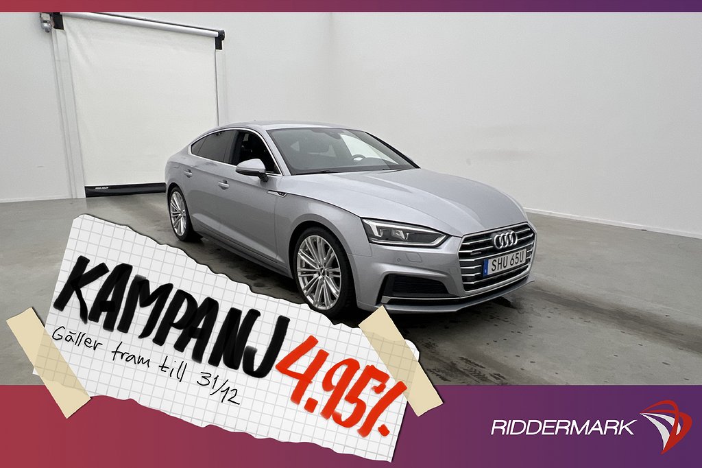 Audi A5 Sportback 45 TFSI Q 245hk S-Line Sensorer 4,95% Ränt