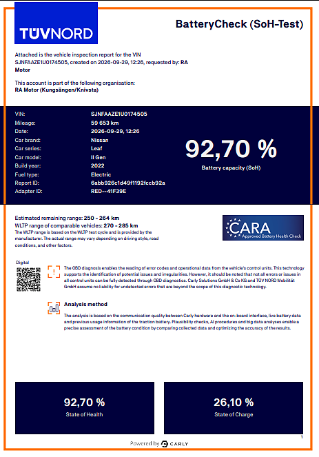 Nissan Leaf Acenta | 39kwh | Moms | 1 bruk | B-Kamera | SoH 92,7% 2022