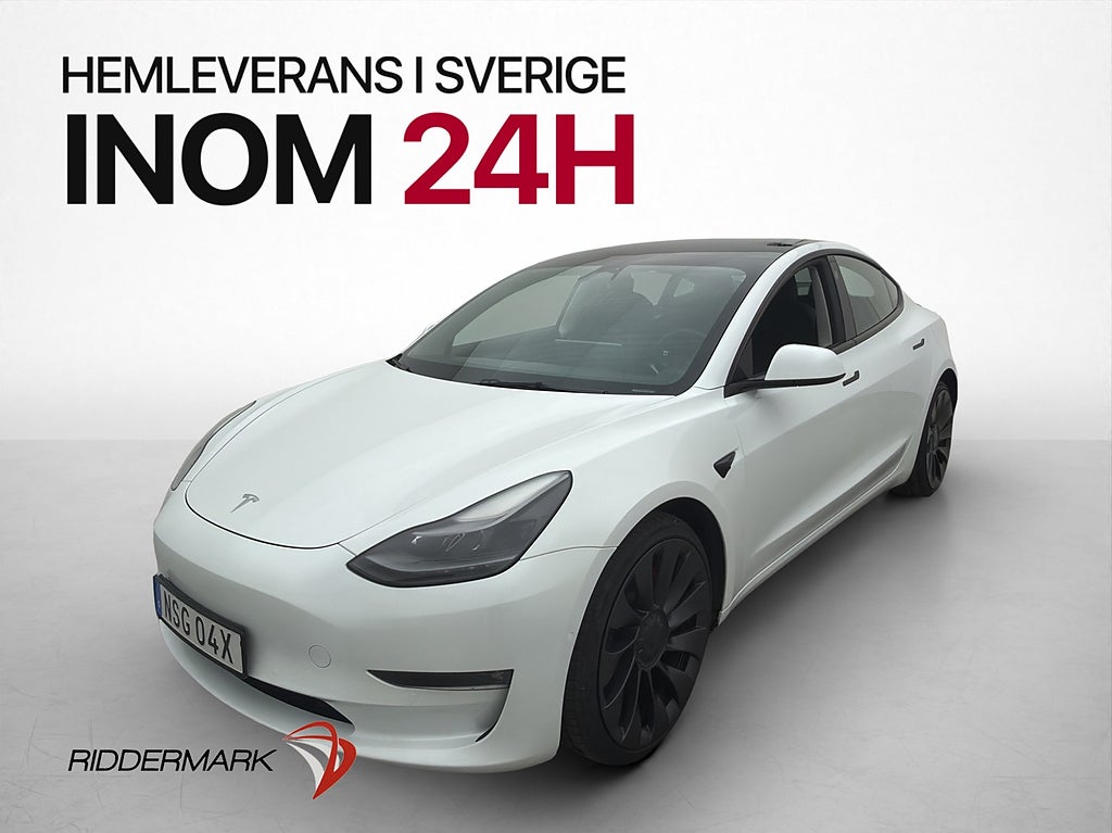 Tesla Model 3 Performance AWD Autopilot Pano Två-Brukare