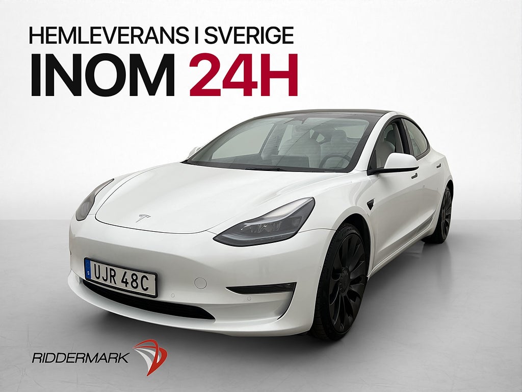 Tesla Model 3 Performance AWD MOMS Pano Kamera Värmepump