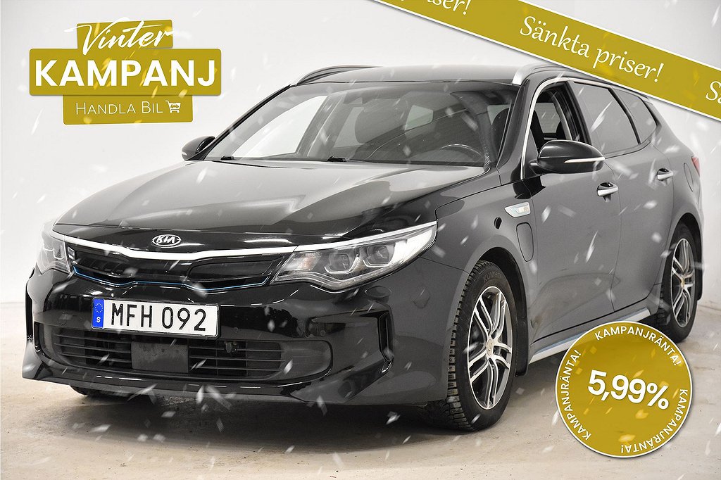 Kia Optima Plug-in KAMPANJ Navi H/K Skinn Rattvärme Drag 205hk