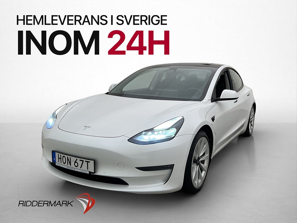 Tesla Model 3 Long Range AWD Värmepump Skinn Pano Drag 440hk