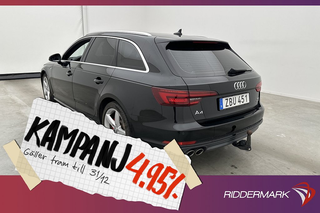 Audi A4 2.0 TDI 190hk Quattro S-Line D-Värm Drag 4,95% Ränta