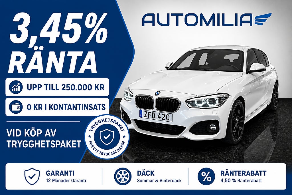 BMW 118d Steptronic M Sport, H&K, SUPERLÅG RÄNTA 3,45%