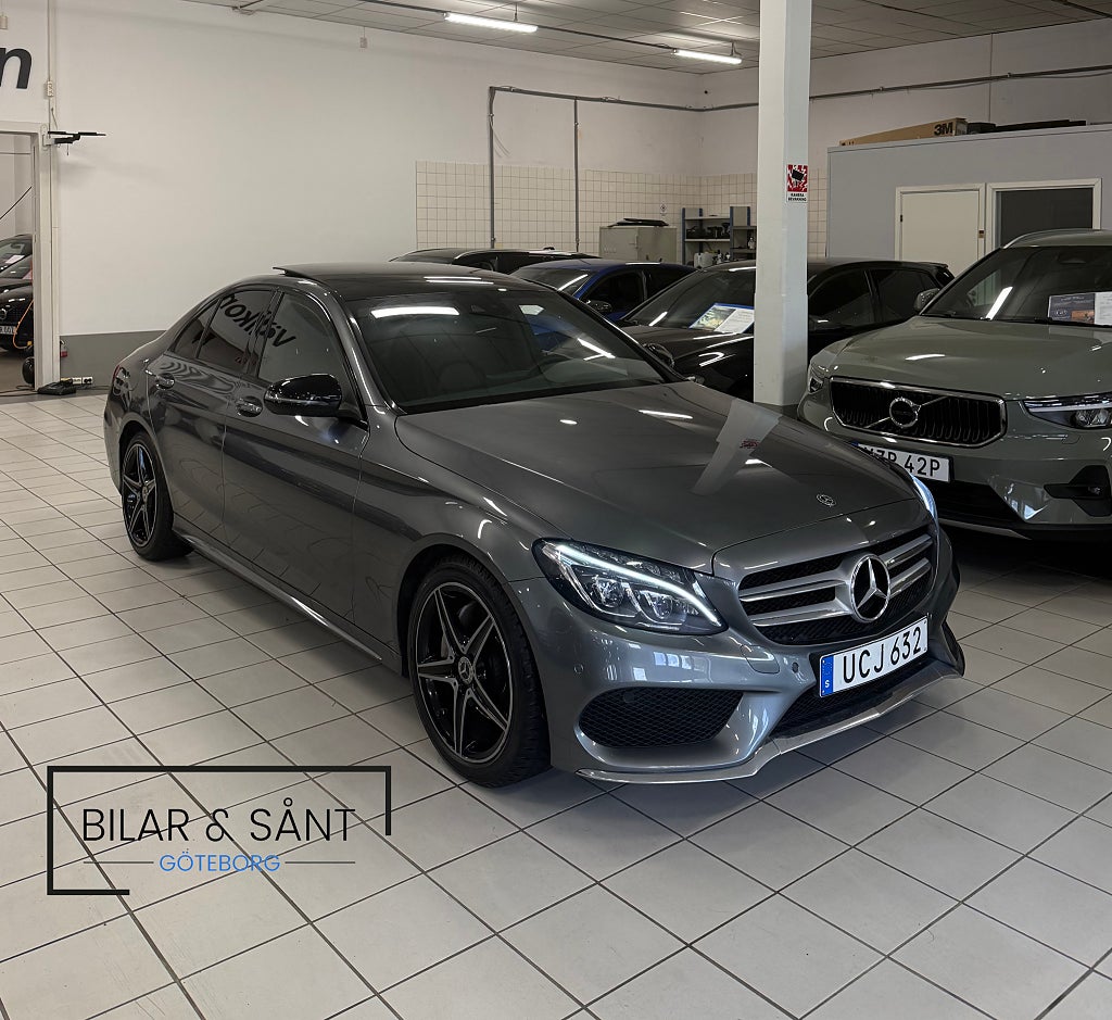 Mercedes-Benz C220 d 220 d 9G AMG Night Panorama Burmeister Värmare Dragkrok