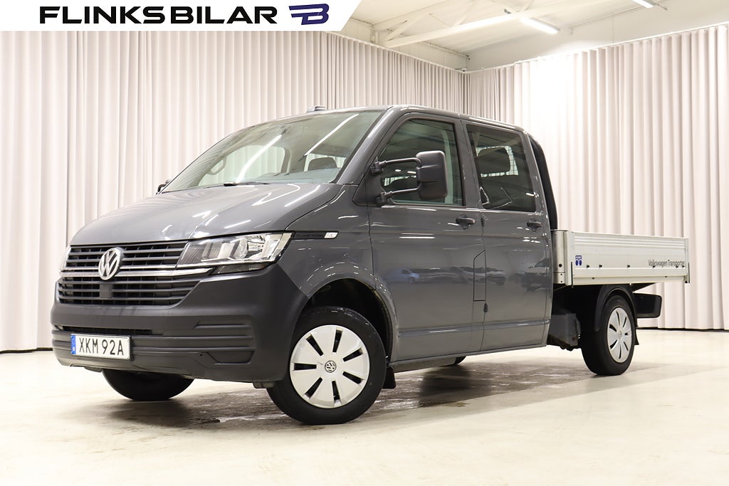 Volkswagen Transporter TDI 110HK Dubbelhytt Flak Drag D-Värm