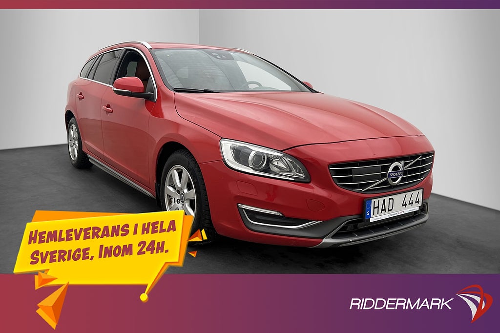 Volvo V60 D5 AWD 215hk Summum Taklucka Värm Drag Skinn BLIS