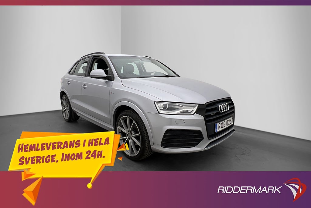 Audi Q3 TDI Quattro S-Line Sensorer Halvskinn 0.56l/mil