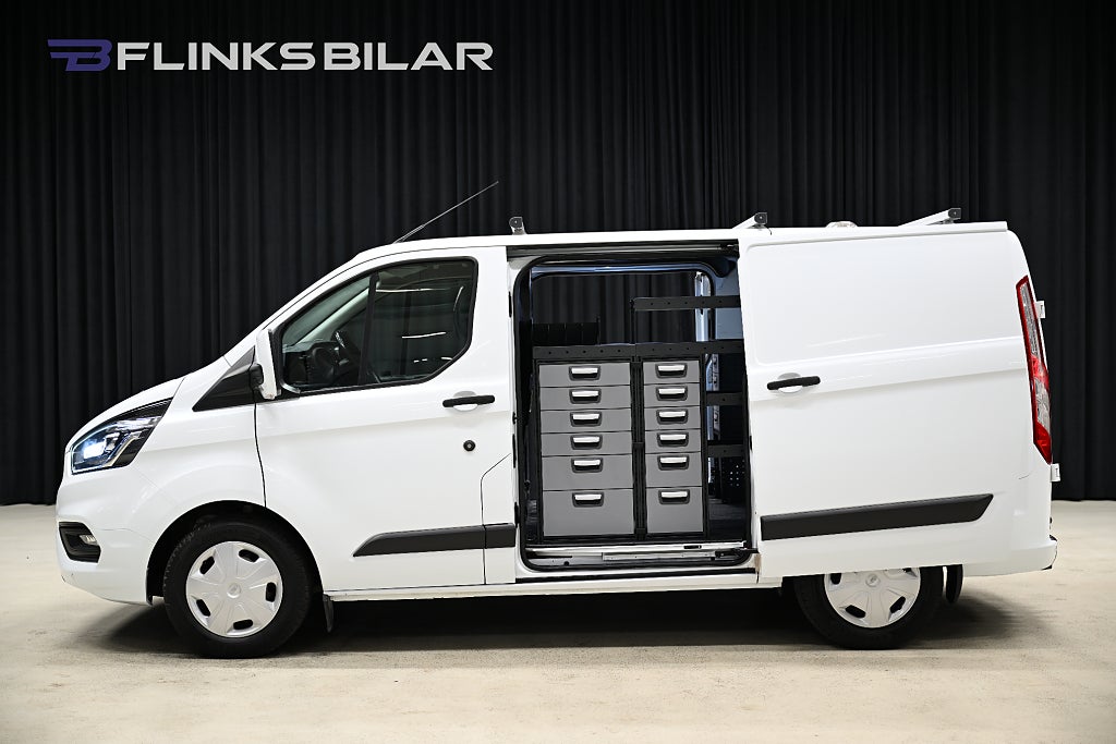 Ford transit Custom 130HK Automat|Dubbeldörr|inredd|Lågmil|NyKamrem