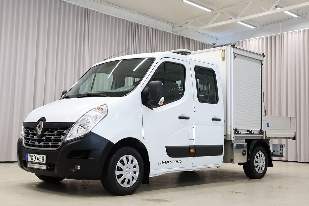 Renault Master dCi 170HK Dubbelhytt Halvskåp Flak Kran Moms