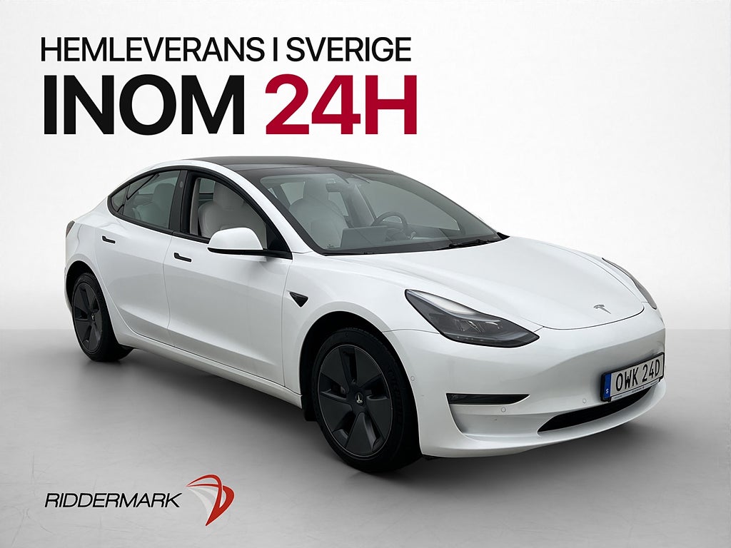 Tesla Model 3 Long Range AWD MOMS Ljus-Interiör Panorama