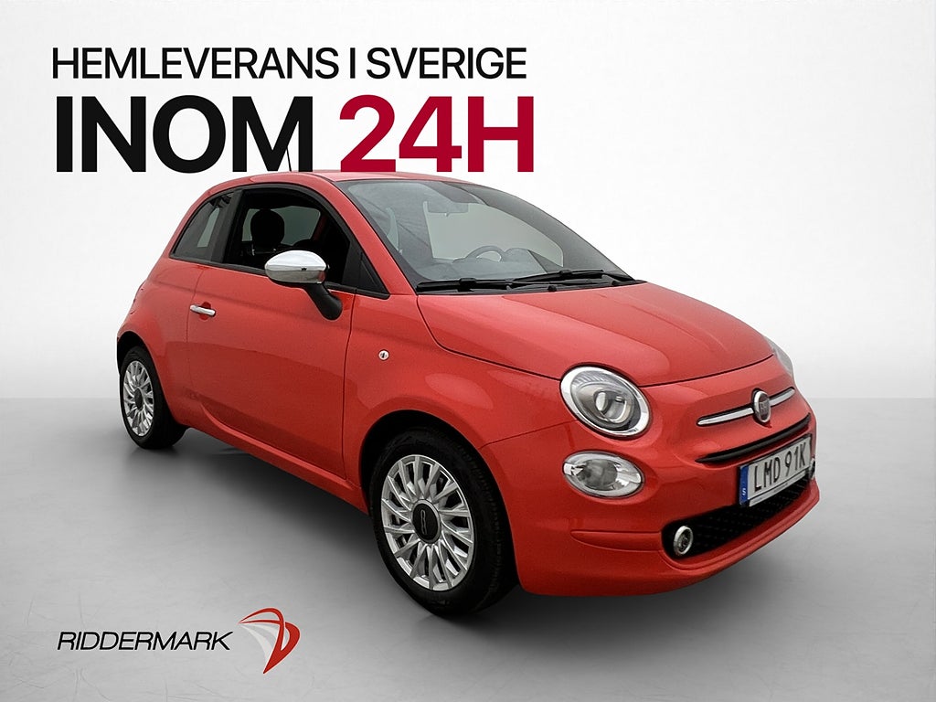 Fiat 500 Hybrid 70hk Farthållare Bluetooth 0,53l/mil