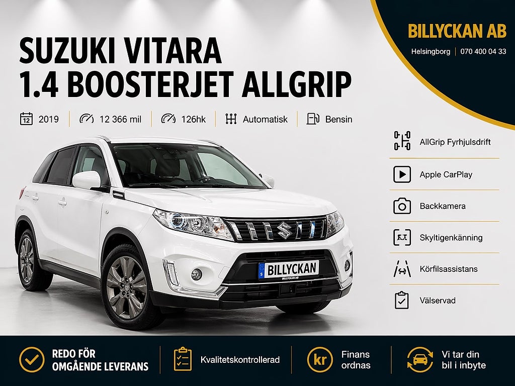 Suzuki Vitara 1.4 Boosterjet AllGrip |CarPlay|Kamera|Välservad|140hk