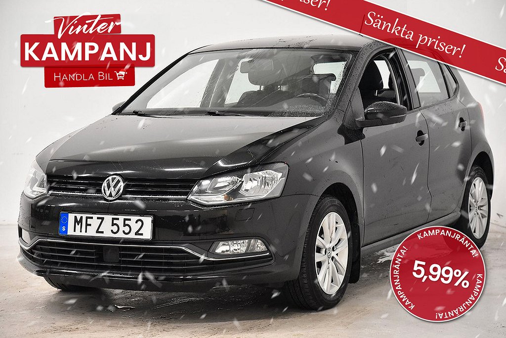 Volkswagen Polo 1.2 TSI 1-ägare KAMPANJ Navi Ny-Serv SoV-Hjul 90hk