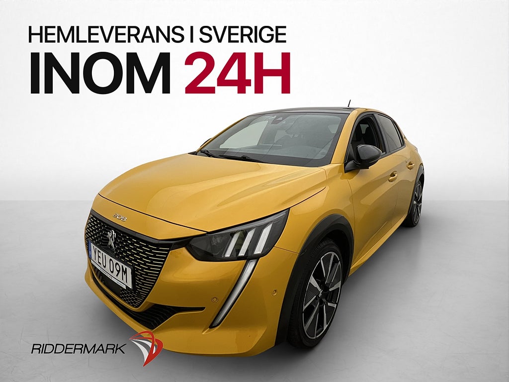 Peugeot e-208 136hk GT Kamera Navi Halvskinn Farthållare