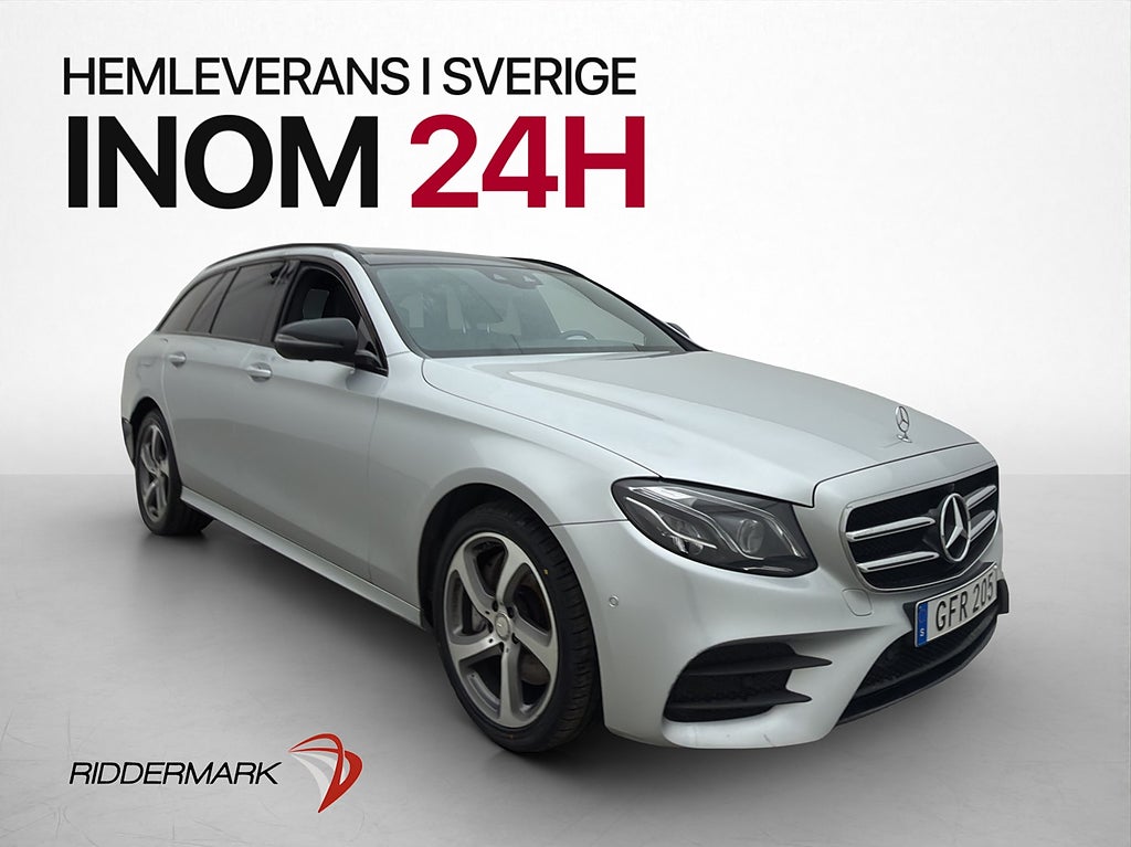 Mercedes-Benz E 220 T d AMG Wide Pano Burmester 360° D-Värm