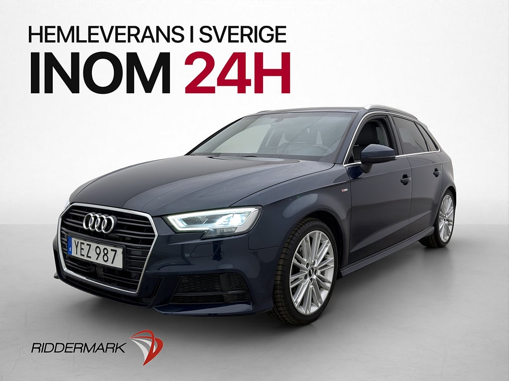 Audi A3 1.4 TFSI 150hk S Line Värmare B&O Halvskinn Cockpit